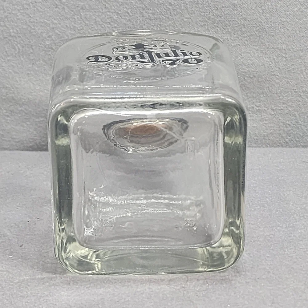 Don Julio 70 Cristalino Tequila Bottle Clear Glass‎ Empty 750mL with Cork 7.5in